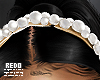 Pearl headband; gold