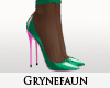 Green pink heels tights