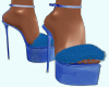 Blu fur shoes