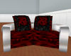 Retro Red Dragon Couch