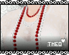 [T] Red/W Bead Necklace