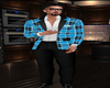 CASUAL BLUE PLAID SUIT