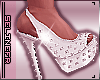 e Spiked heels white