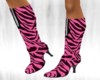 Pink Zebra Knee Boots