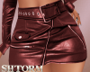 RLL Brown Leather Skirt