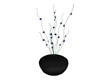Black Vase/ Blue Flowers