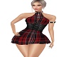red tartan mini dress