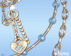 Lacy Heart Necklace Blue