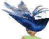 blue feather hat
