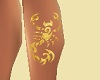 F Gold Scorpion Leg Tatt