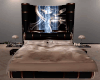 Beige bed + fountain