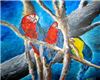 Tropical Parrots Poster