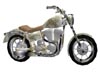 Beige/Gold Motorcycle