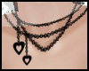 (S) black heart necklace