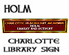 Memorial Library Sign