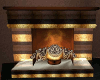 fireplace brown gold