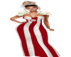 POPCORN RED.WHT DRESS