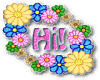"hi" with flowers