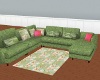 Green Sofa W/Fusia