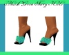 Bluish Green Furry Heels
