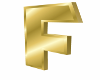 3D gold letter F
