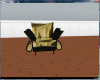 gold satin&blk chair