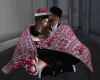 christmas blanket kiss