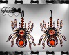 Orange Spider Earrings