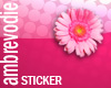 Sticker pink flower