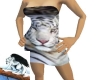 white tiger tube dress