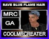 RAVE BLUE FLAME HAIR