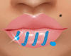 Blue Spiral Lip Piercing