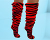 Red Tiger Stripe Socks Tall (F)