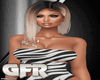 zebra wrap dress white