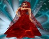 flame red princess gown