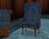 ^Blue damask chair