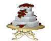 Wedding Cake w Red Roses