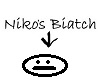 Niko's Biatch head sign