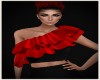 ONE SHOULDER RUFFLE RED