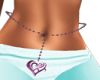 pink heart belly  chain