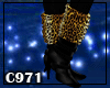 [C971]Leopard shoes gold