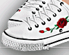White Sneakers Roses