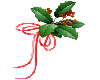 holly red ribbon sticker