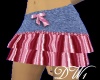 Pink Ruffle Denim Skirt