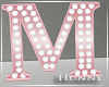 H. Pink Marquee Letter M