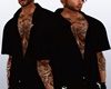 TATTED BUTTON DOWN-BLK