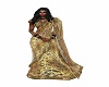 gold leopard print saree