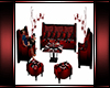 Red & Black Sofa Set