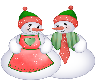 snow couple sticker