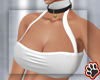 White Busty Neck Top